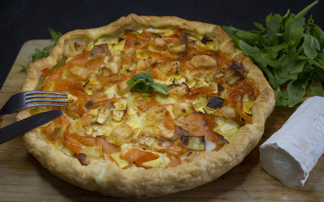 Quiche saumon chèvre poireau