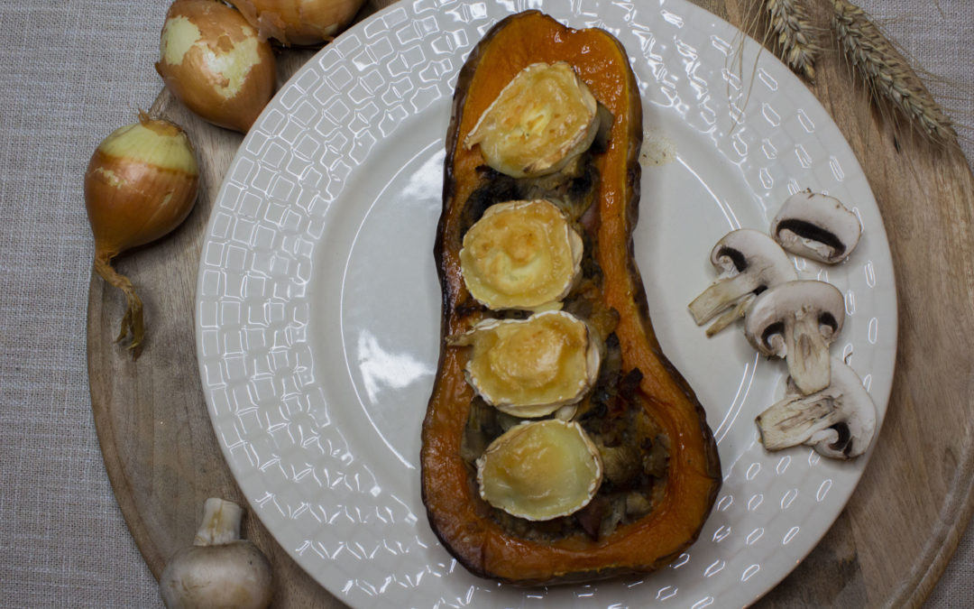 Butternut farcie chèvre et lardons