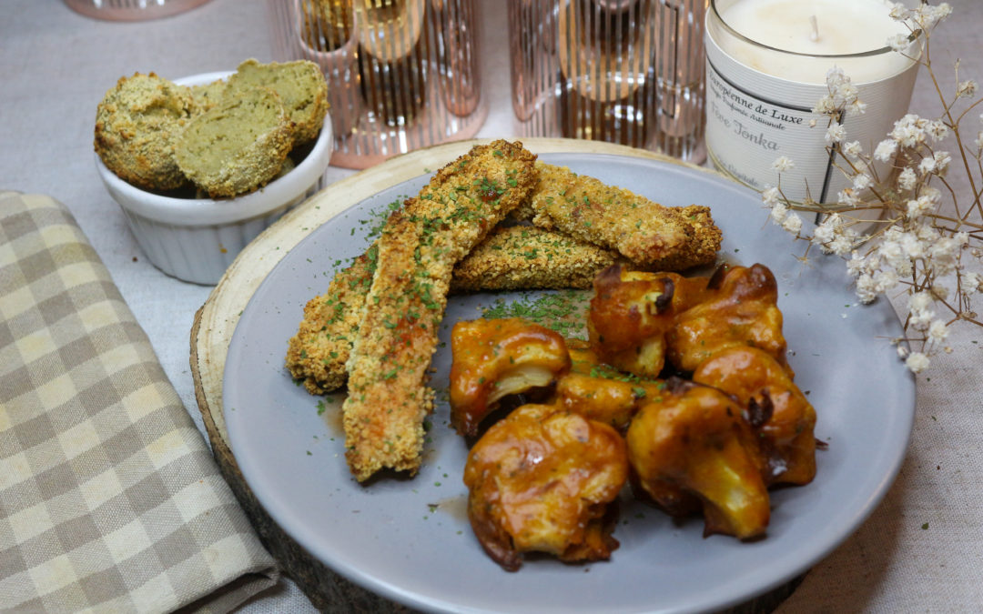 Frites croustillantes de Polenta, Wings de Chou-Fleur et Falafels