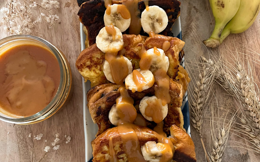 Pains perdus au caramel beurre salé et banane