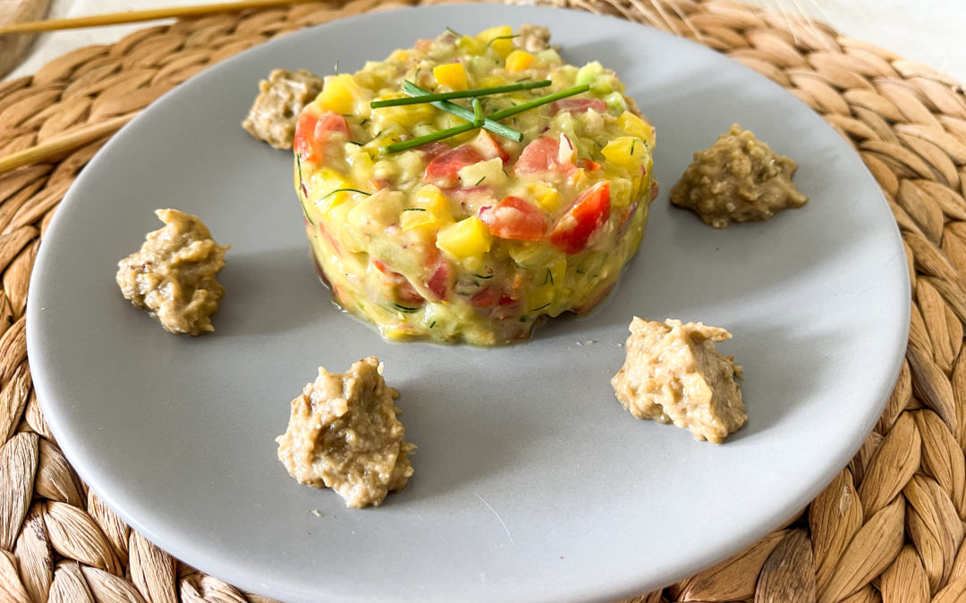 Tartare de légumes et baba ganoush