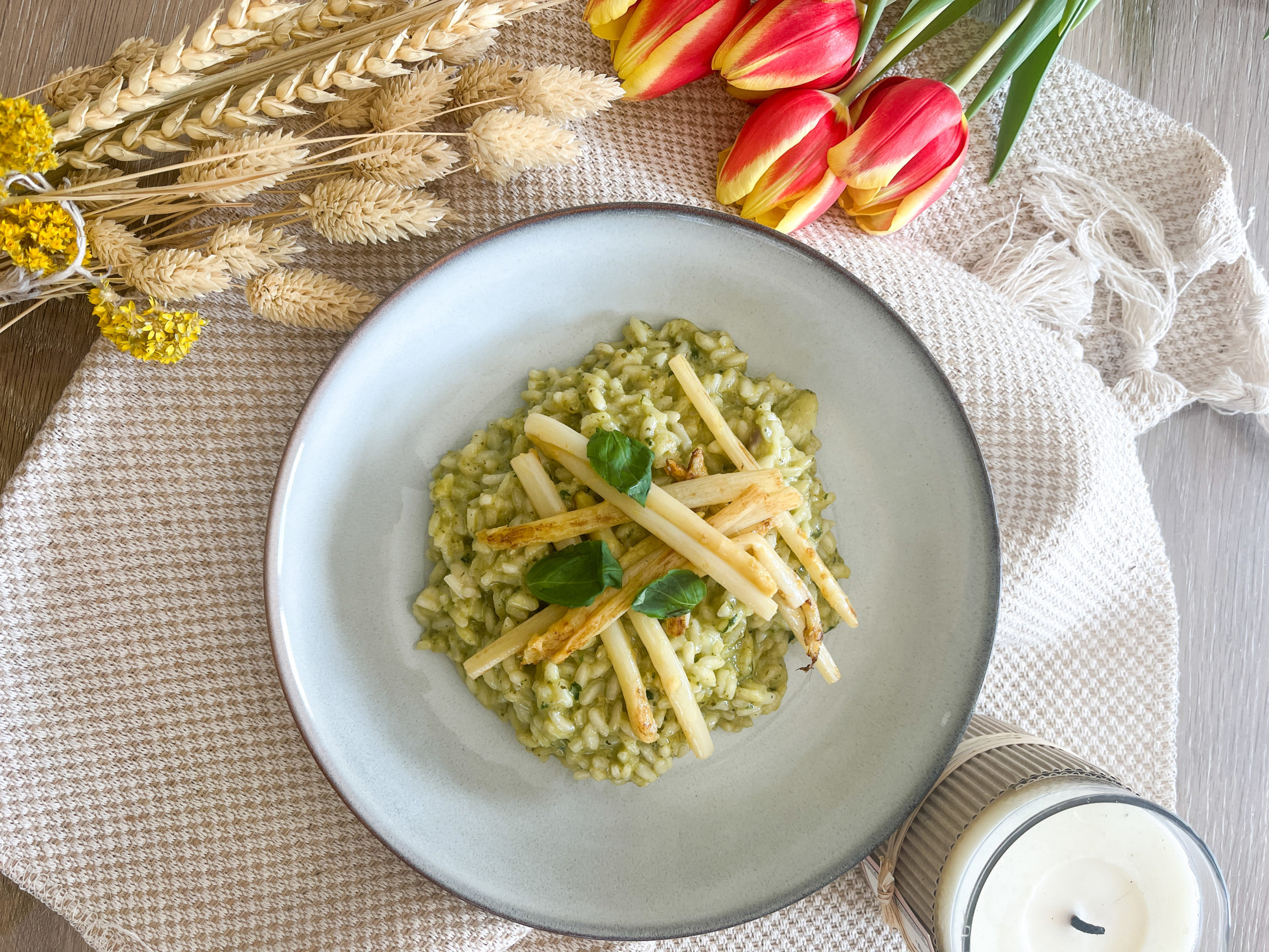 Risotto Au Pesto Et Asperges Grill Es L Agence La Graine